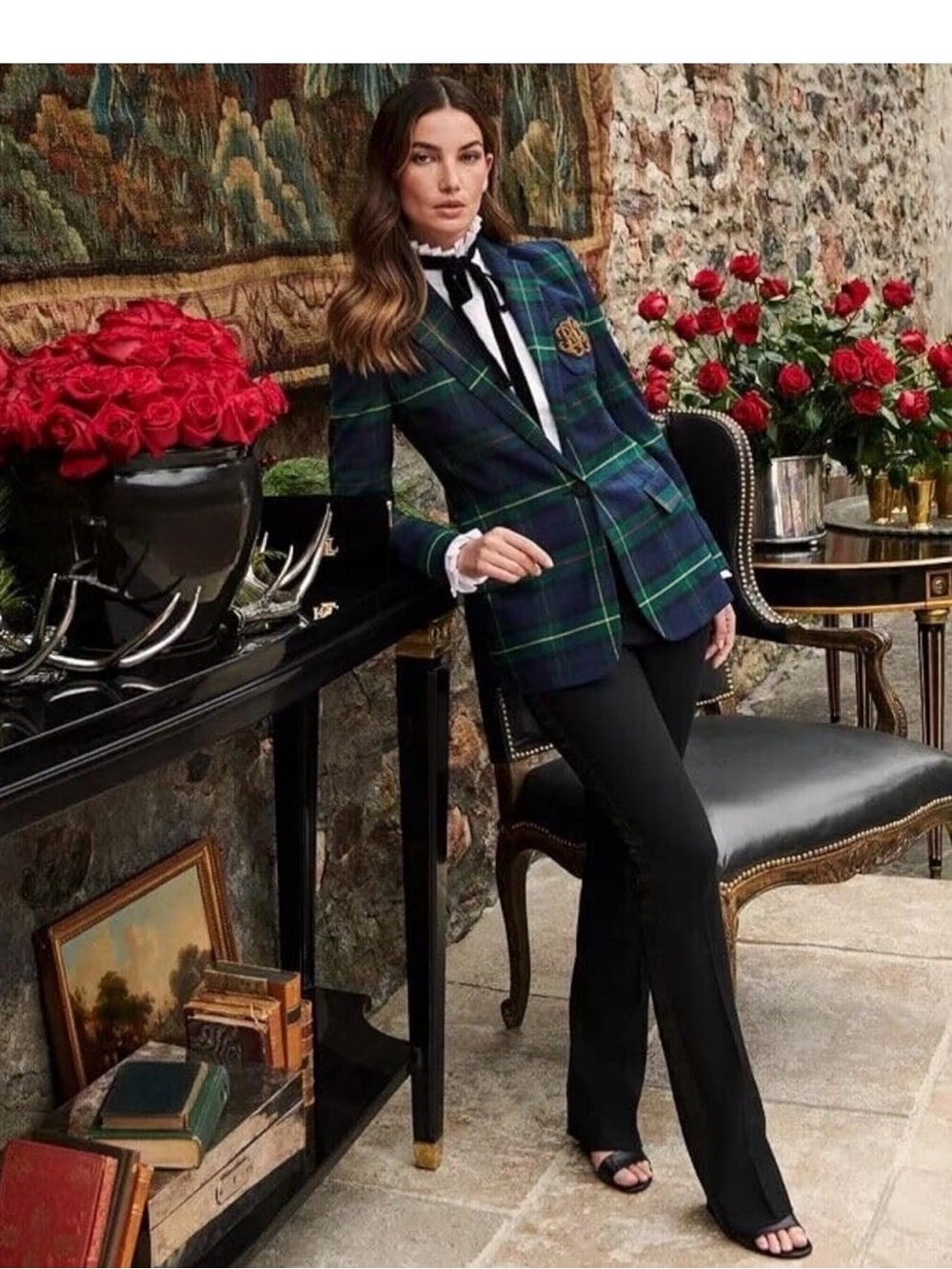 Lauren Ralph Lauren Plaid Bullion Twill Blazer